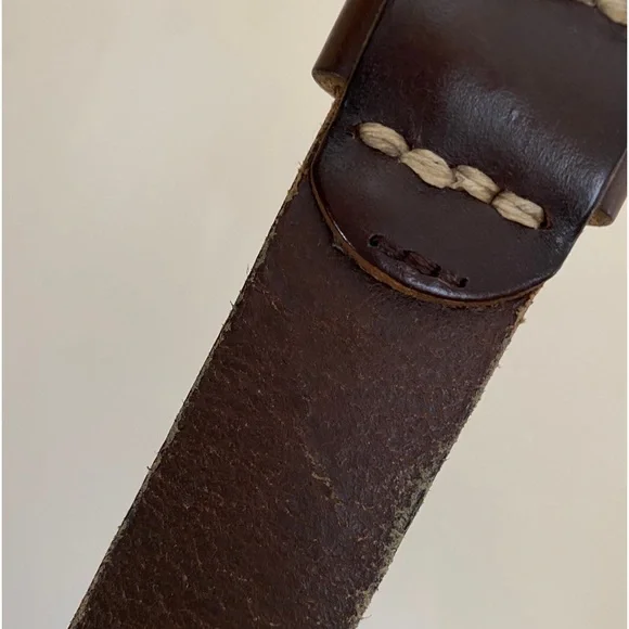 J Crew brown leather belt. Silver tone buckle. - Picture 2 of 5